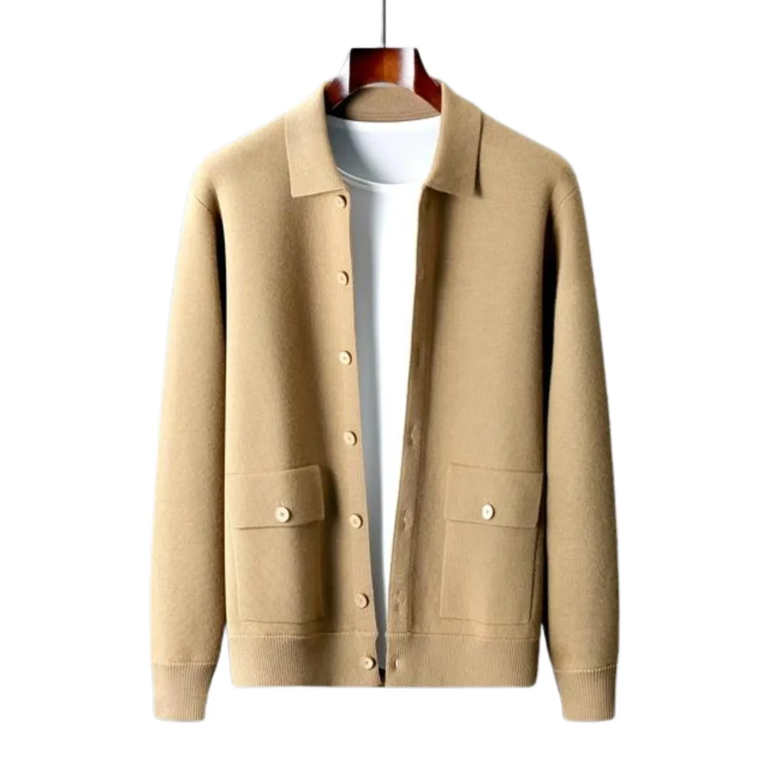 Braywell | Mens Wool or Cashmere Button Down Cardigan with Pockets – Smart British Knitwear in Merino, Lambswool or Cotton Blend