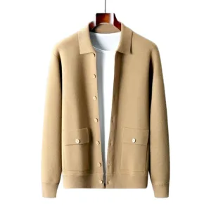 Braywell | Mens Wool or Cashmere Button Down Cardigan with Pockets – Smart British Knitwear in Merino, Lambswool or Cotton Blend