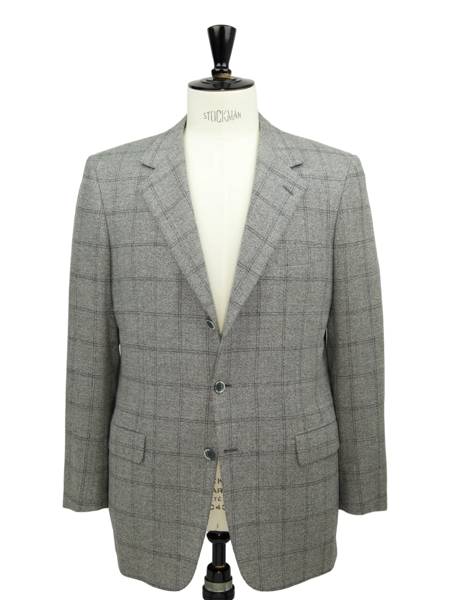Brioni Grey Wool & Cashmere Windowpane Palatino Jacket