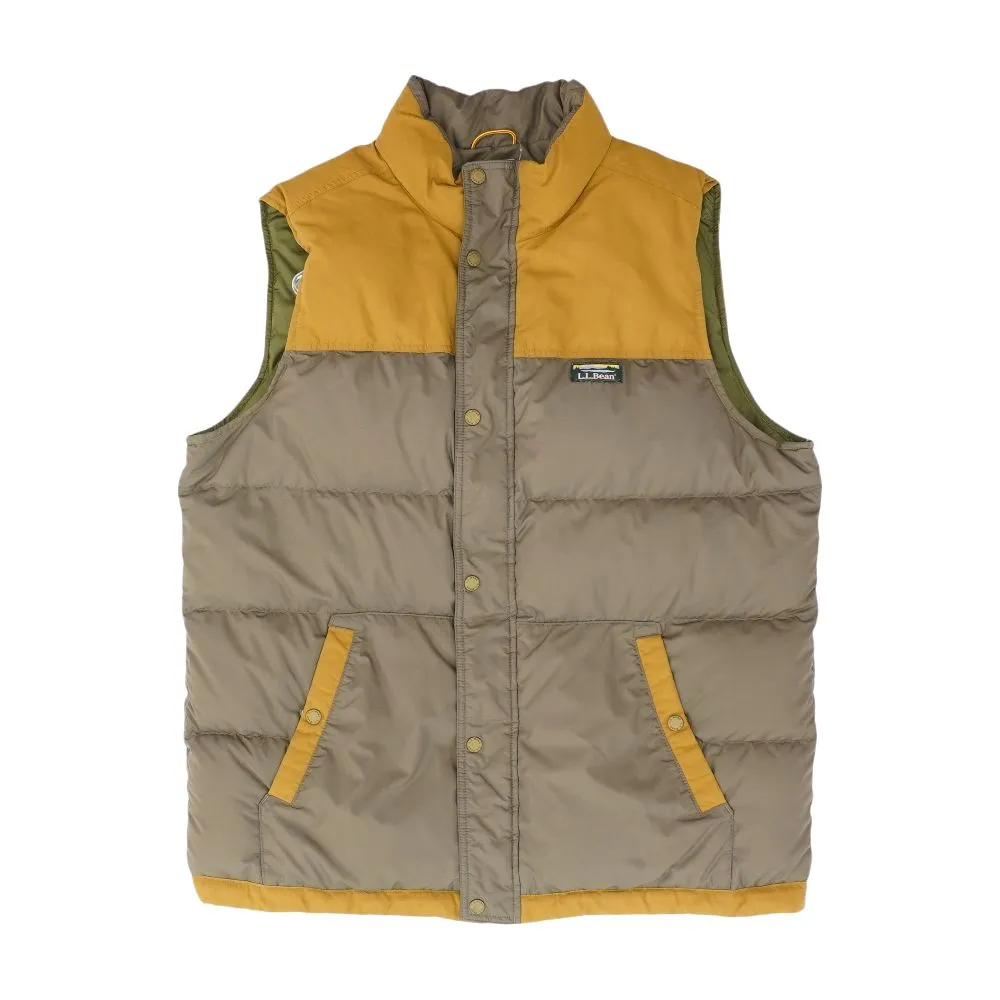 Brown Color Block Puffer Vest