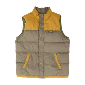 Brown Color Block Puffer Vest