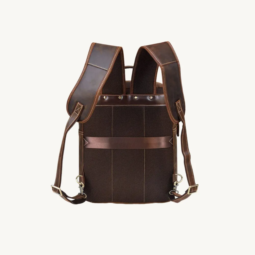 Brown Dapper Trek Leather Backpack