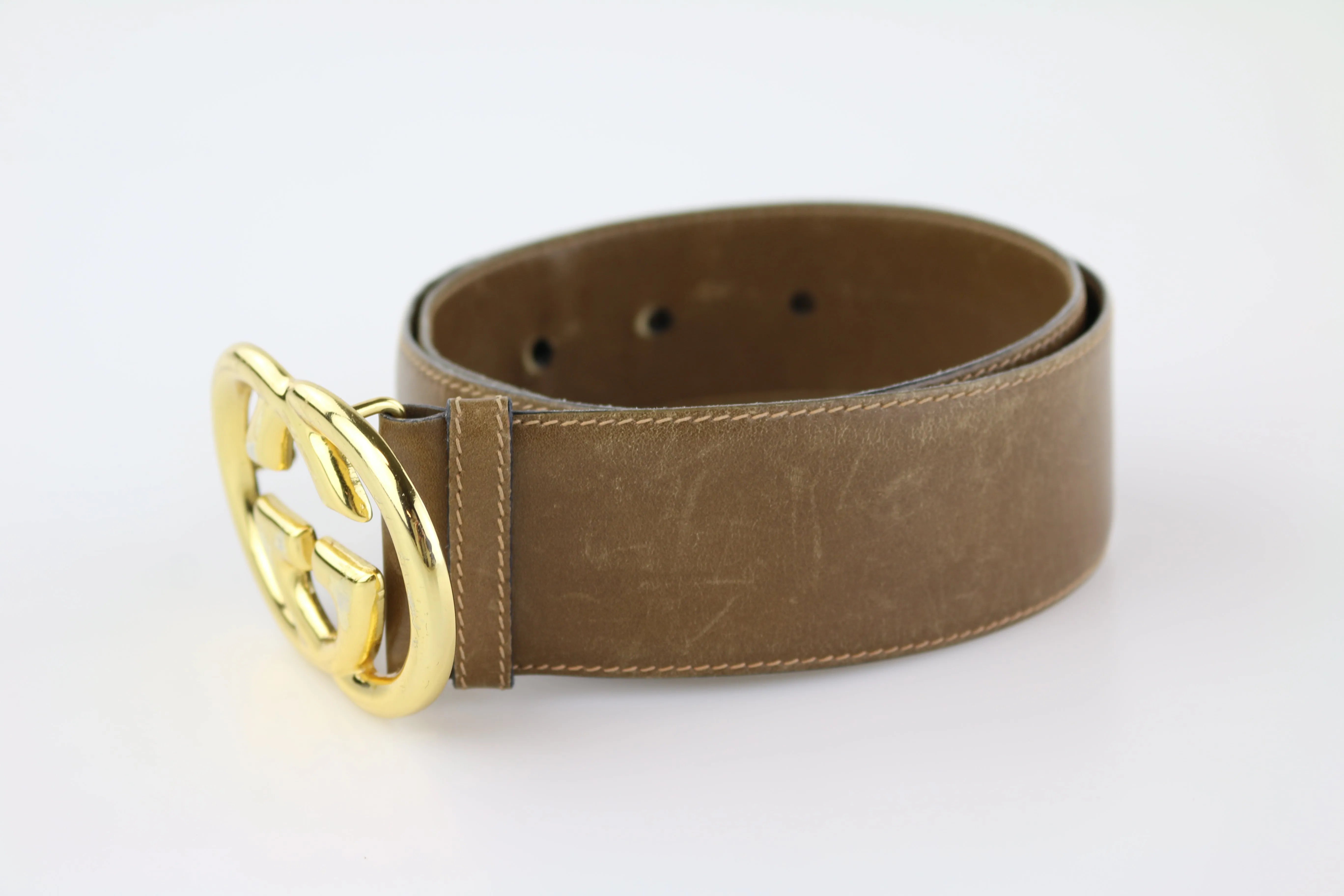 Brown Leather GG Belt 70