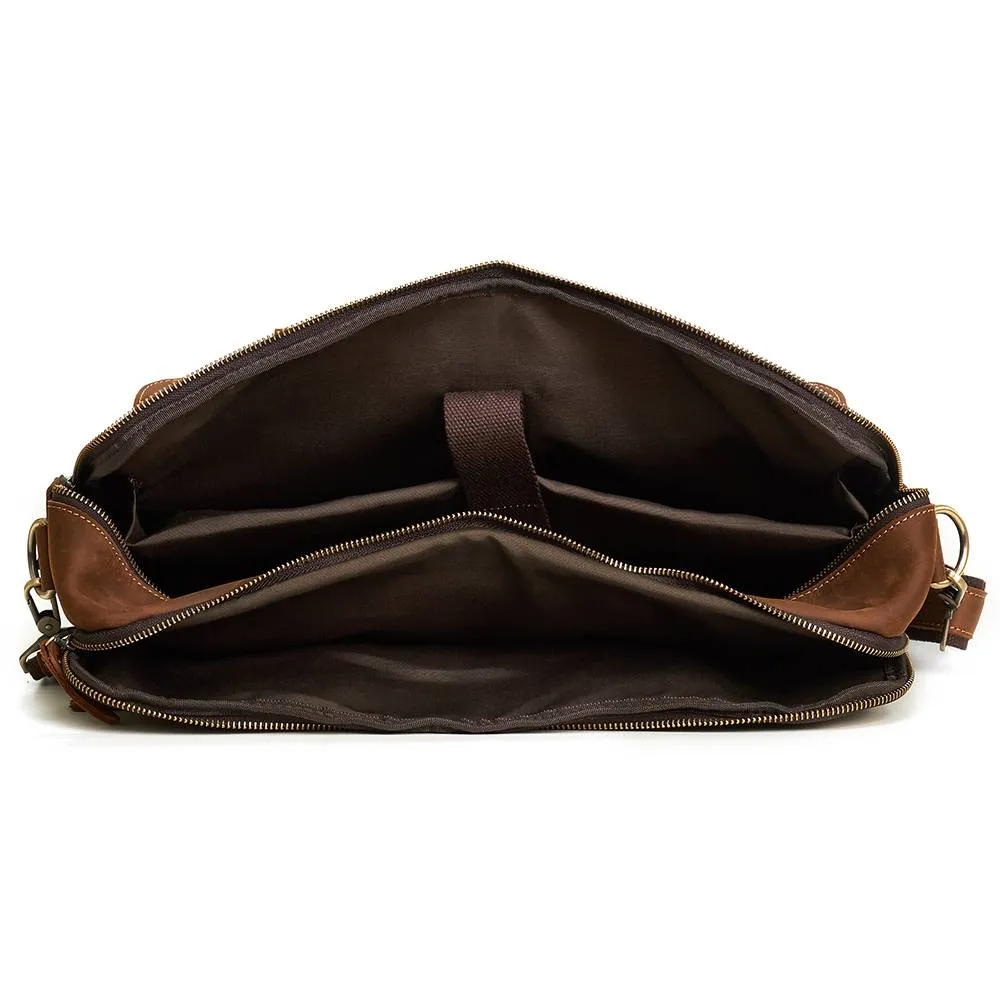 ﻿Brown Posh Leather Briefcase