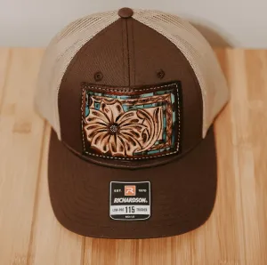 Brown Tooled Cap