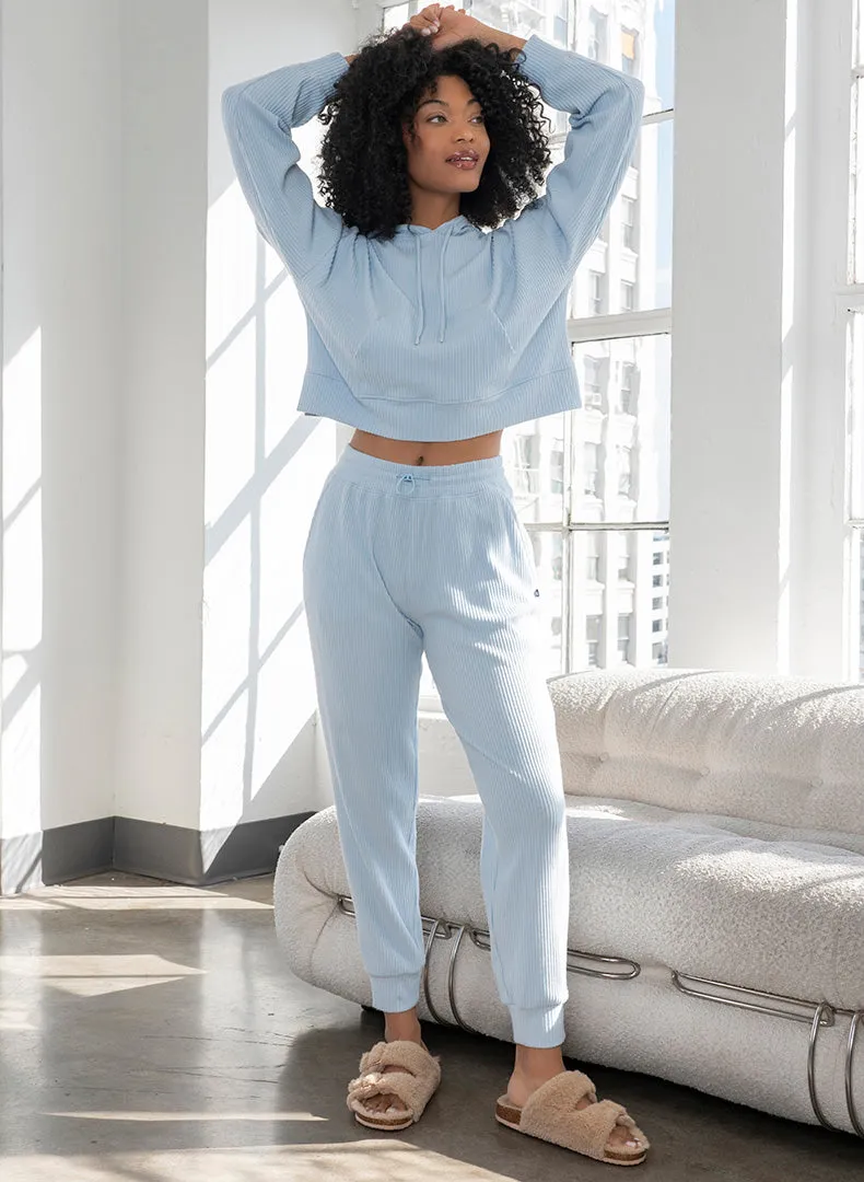 Brushed Rib Pleat Sleeve Hoodie