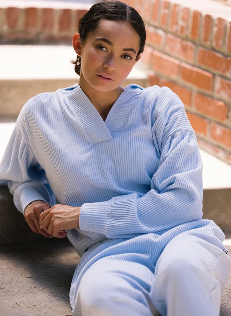 Brushed Rib Pleat Sleeve Hoodie