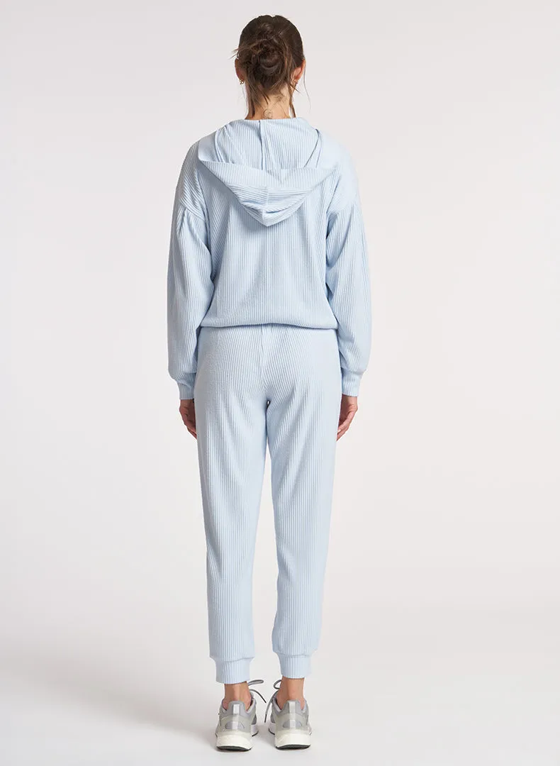 Brushed Rib Pleat Sleeve Hoodie