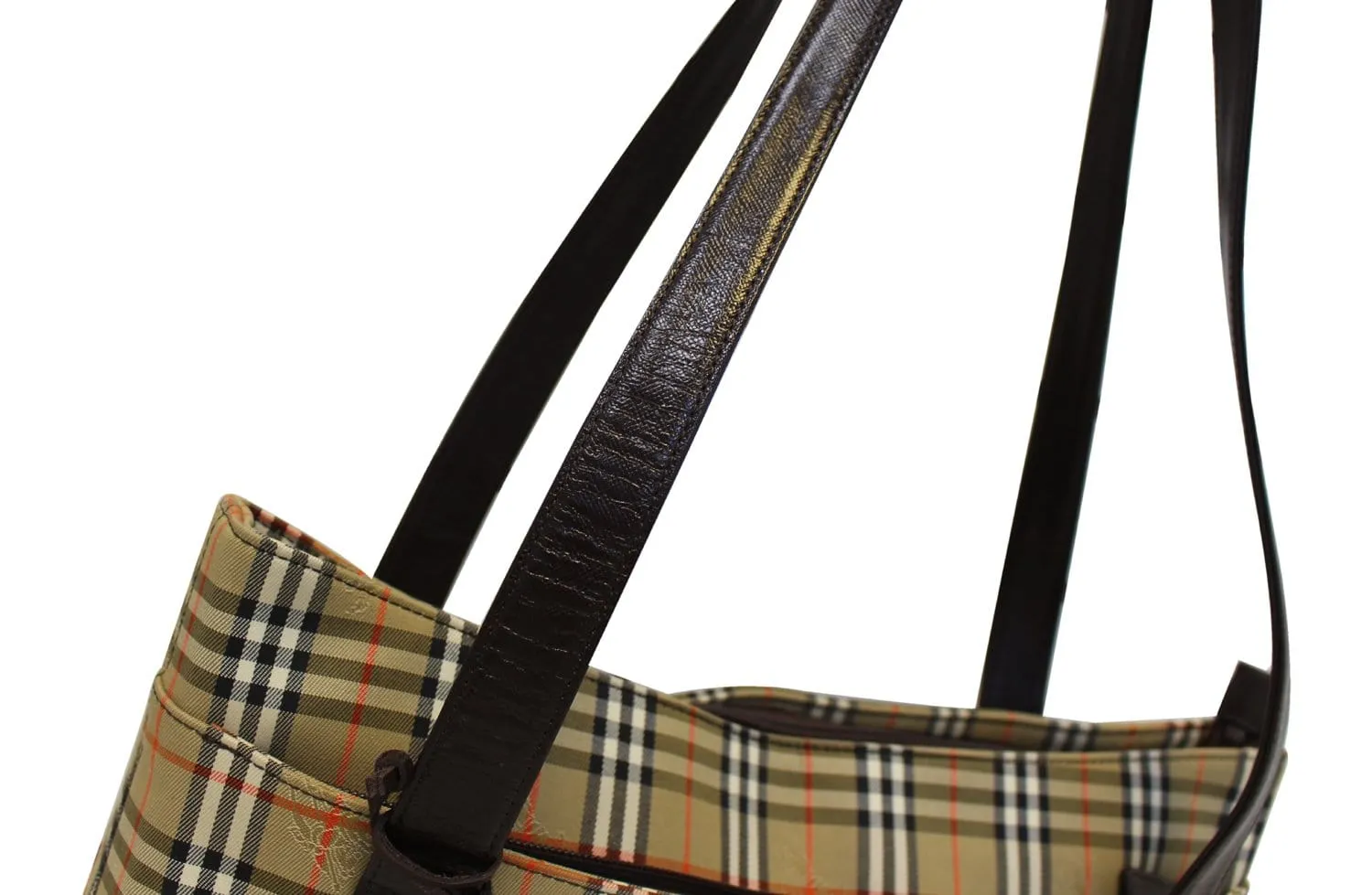 BURBERRY Nova Check Canvas Leather Black Beige Shoulder Bag