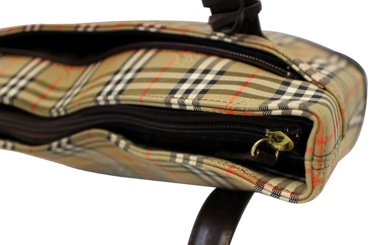 BURBERRY Nova Check Canvas Leather Black Beige Shoulder Bag
