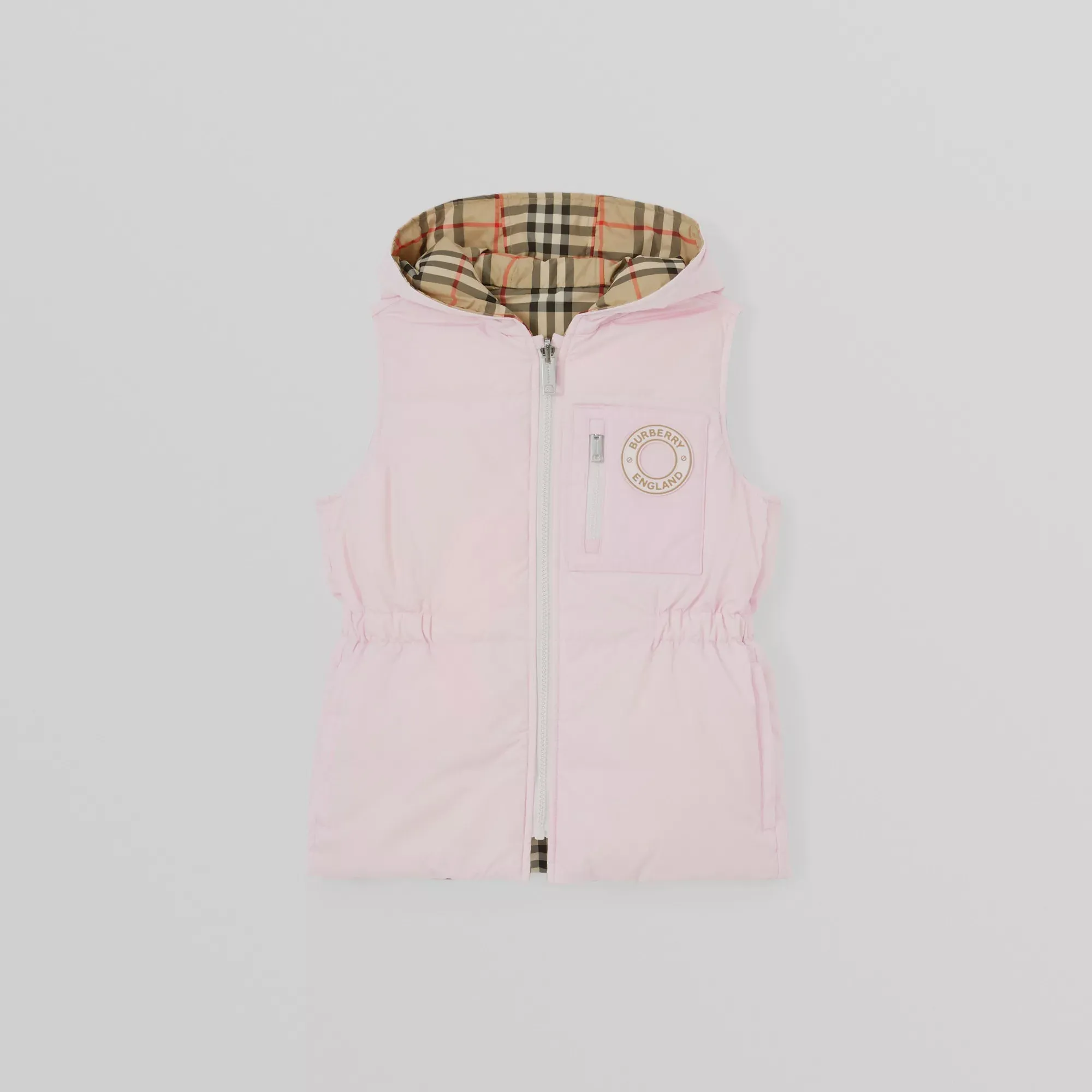 Burberry Reversible Girls Pink Puffer Gilet