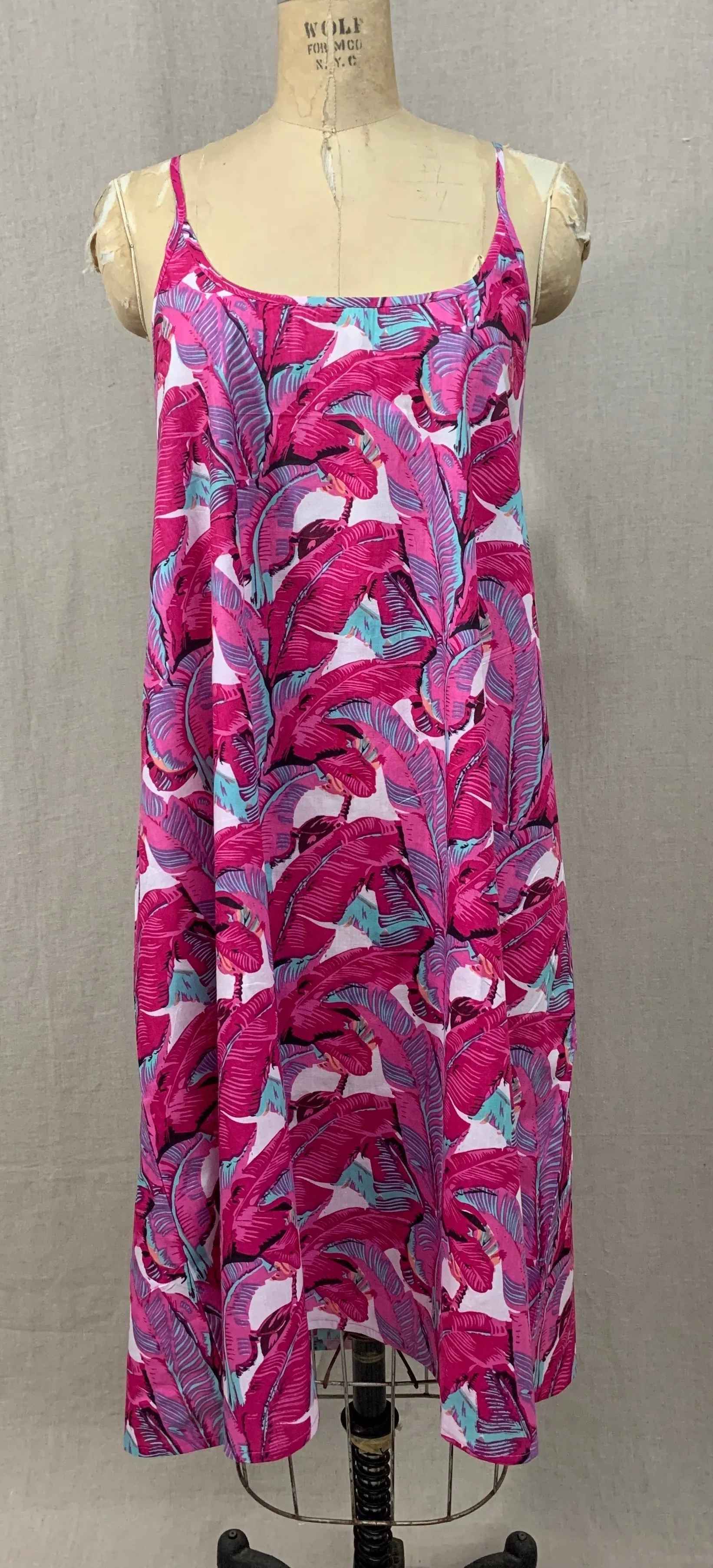 Cami Dress-Gown-Cover Up Grey Floral