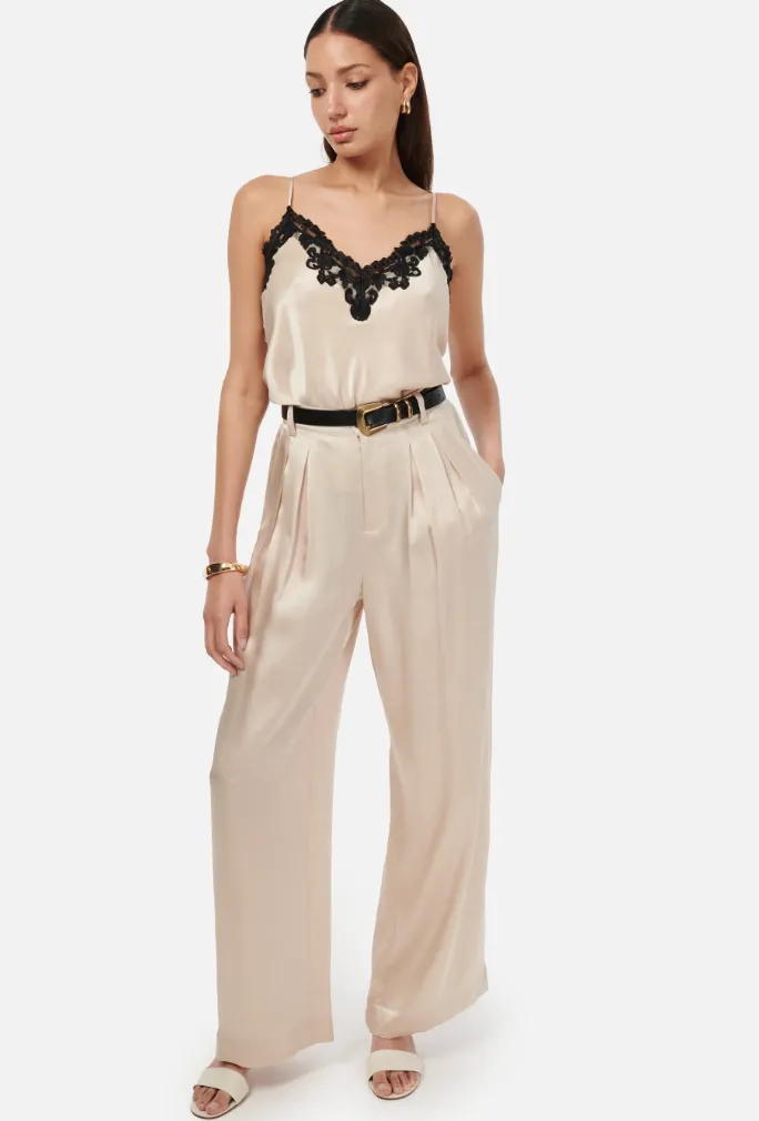 Cami NYC - Davina Wide Leg Silk Pant - Cannoli