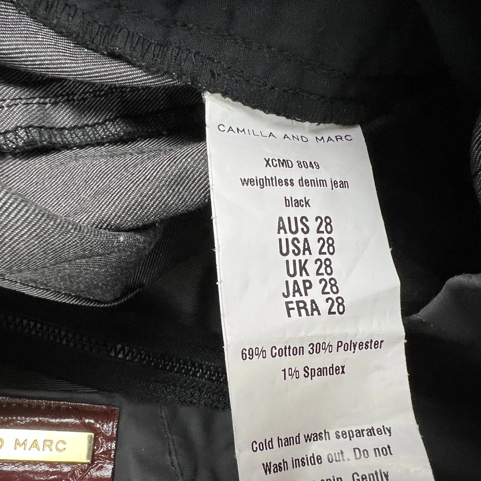 Camilla & Marc Women’s Black Weightless Denim Jeans Size 28