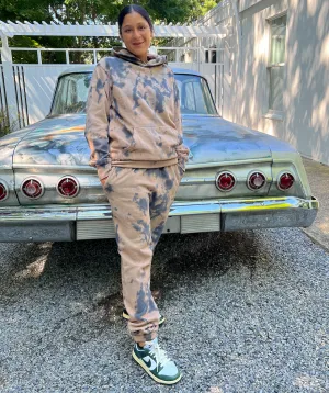 Caramel Grey Tie Dye Loungewear Set