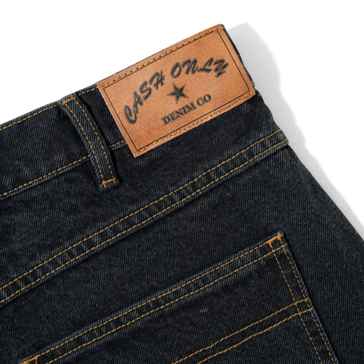 Cash Only - Baggy Denim Mens Pants Washed Black