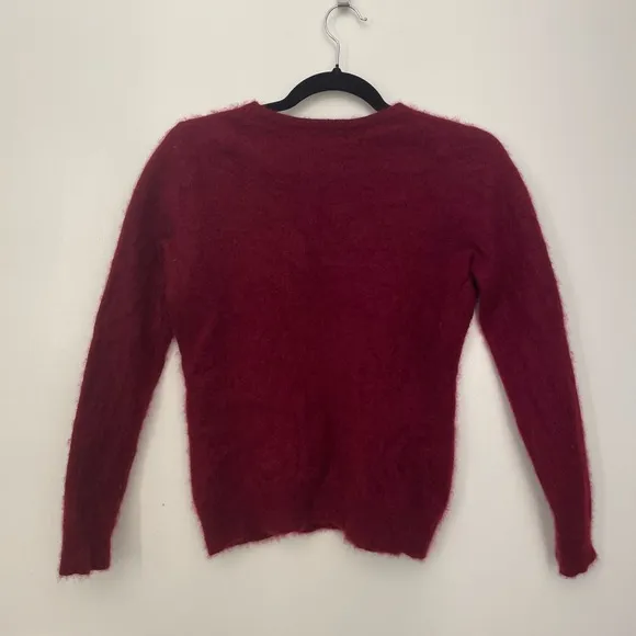 Cashmere Charter Club Luxury Trendy Burgundy Color Crew-Neck Sweater