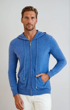 Cashmere Knit Zip Vest - Azure Blue