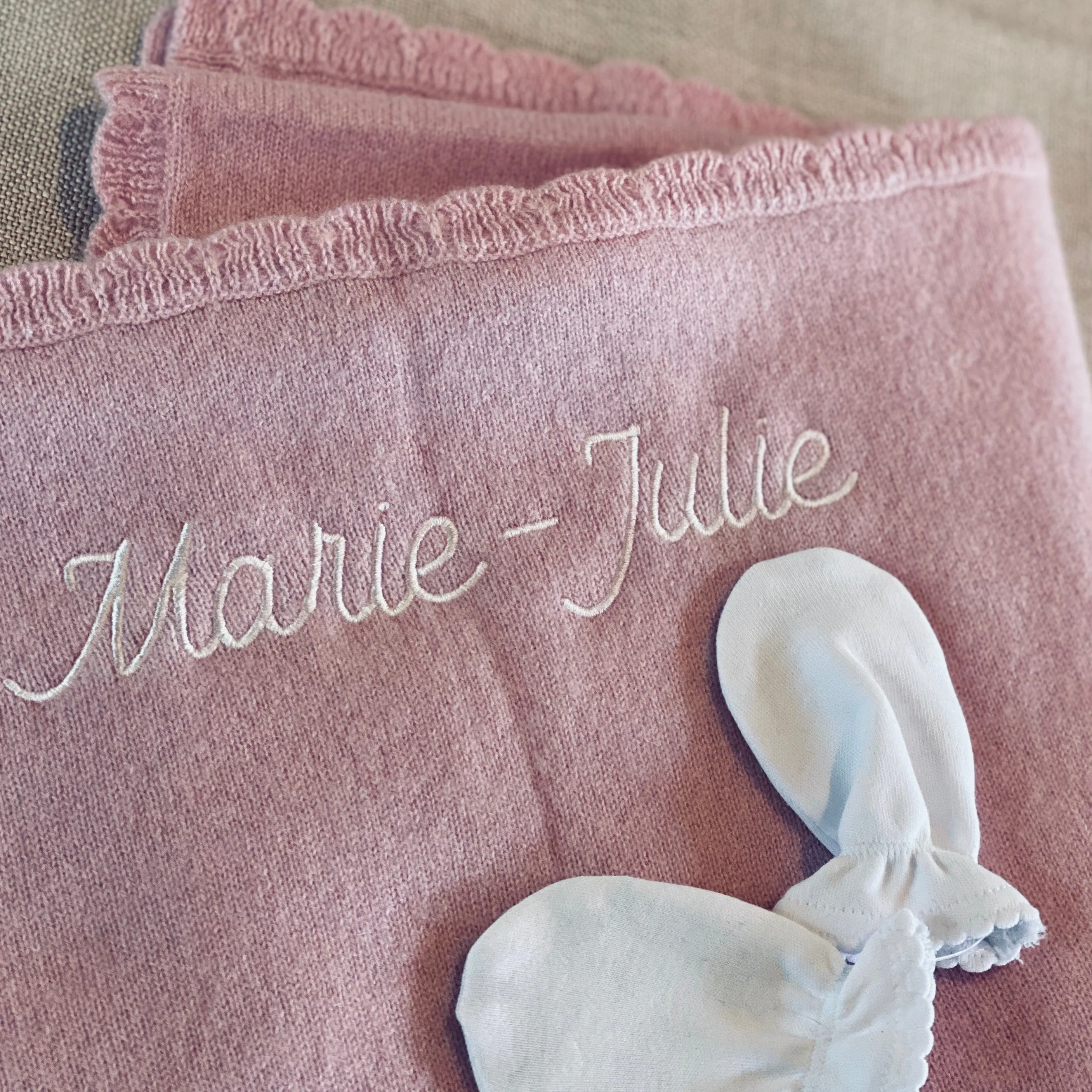 Cashmere Scalloped Baby Blanket