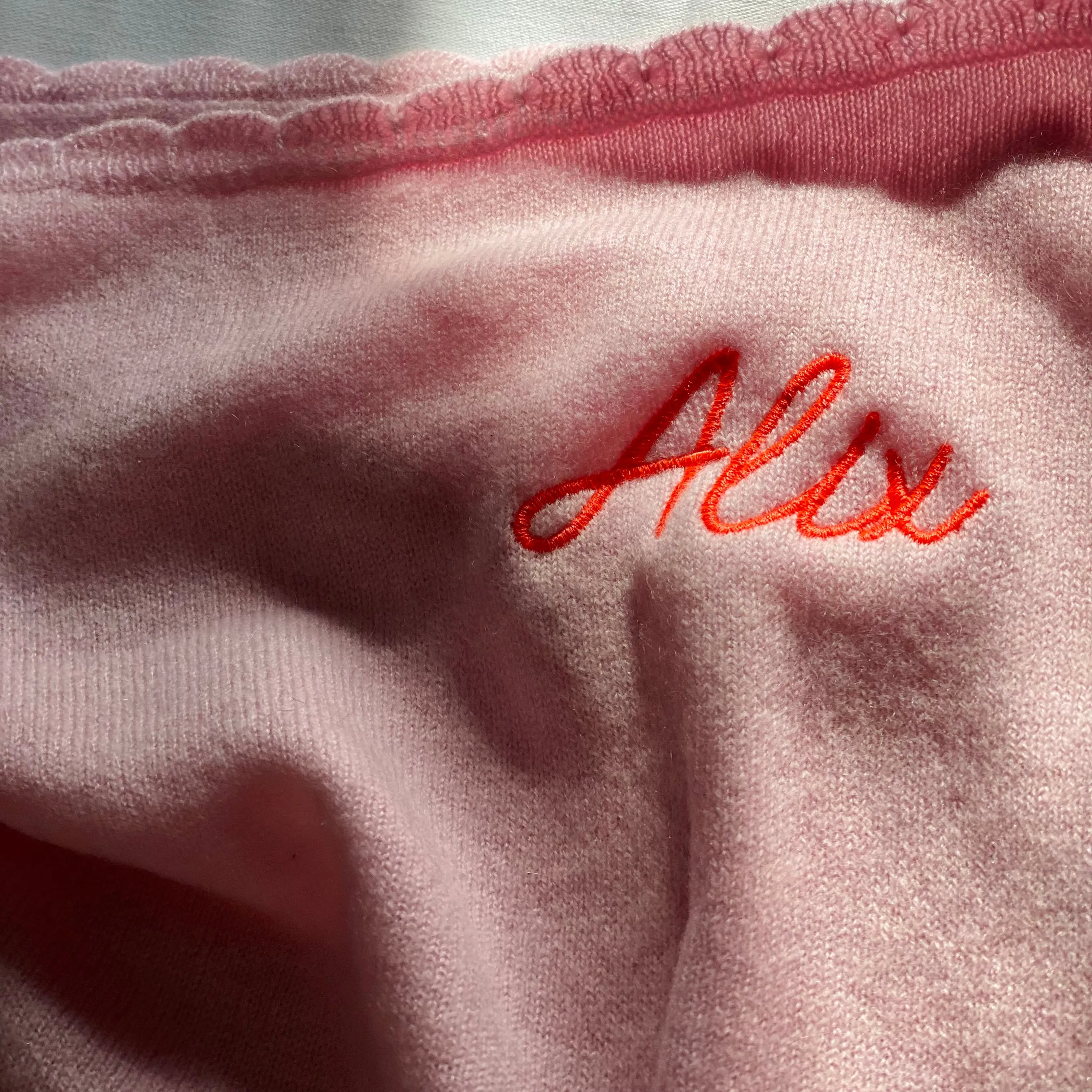 Cashmere Scalloped Baby Blanket