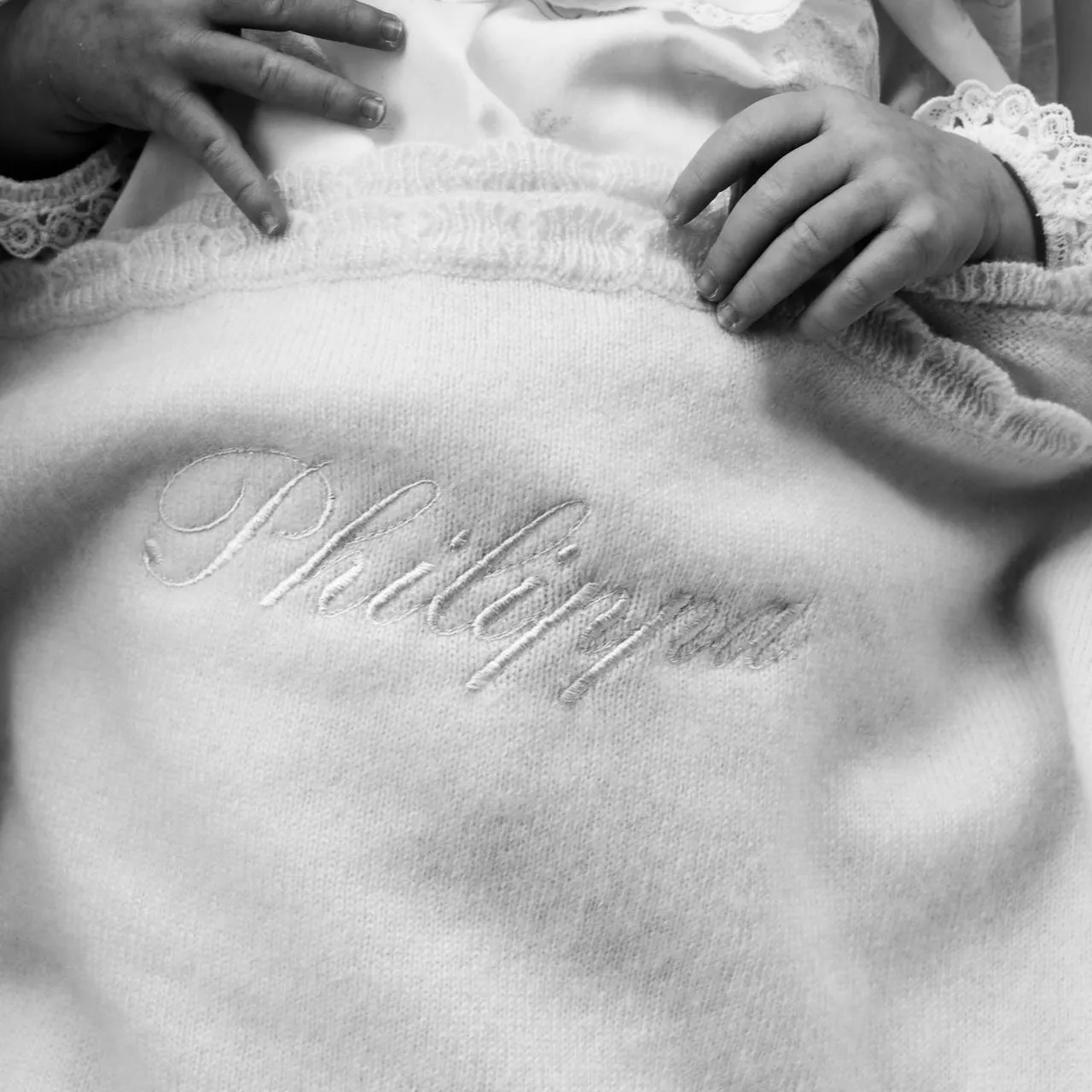Cashmere Scalloped Baby Blanket