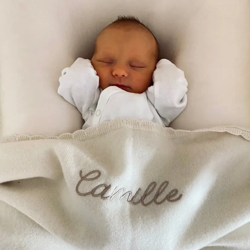 Cashmere Scalloped Baby Blanket
