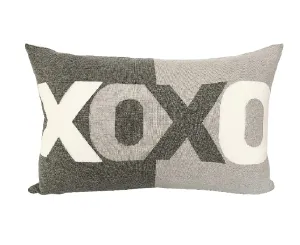 Cashmere XOXO Pillow - Gray Pearl Ivory