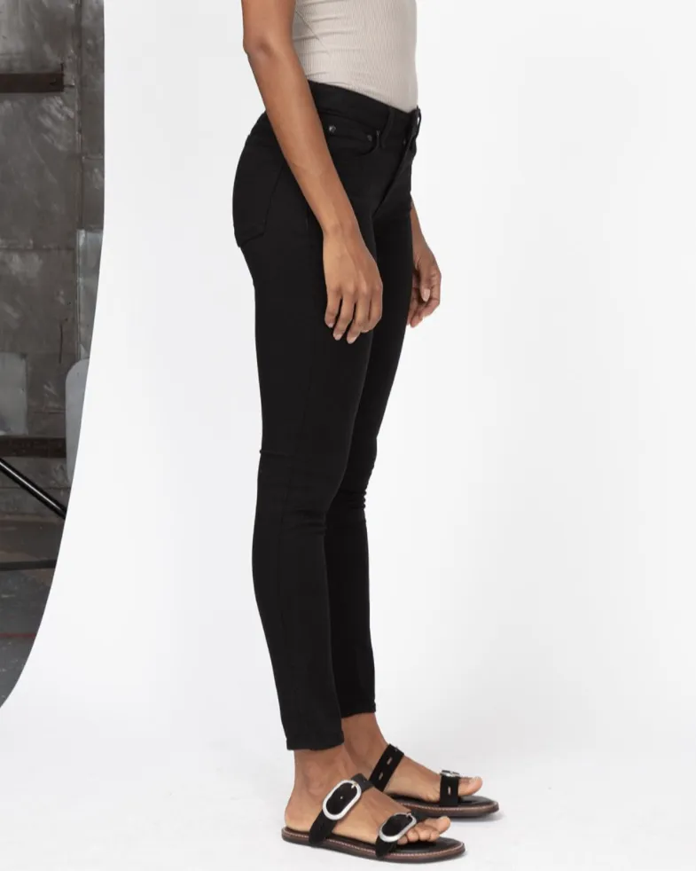 Cate Mid-Rise Jeans - Black Denim