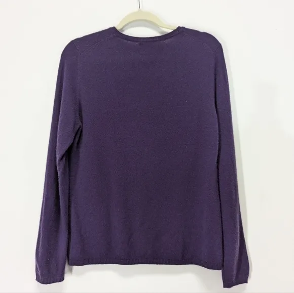Charter Club 100 % Cashmere Sweater in Dark Purple 2Ply Classic Quiet Luxury
