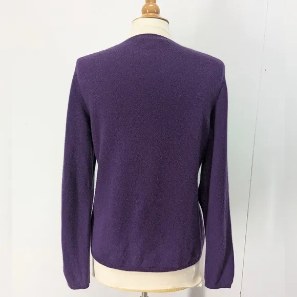 Charter Club 100 % Cashmere Sweater in Dark Purple 2Ply Classic Quiet Luxury
