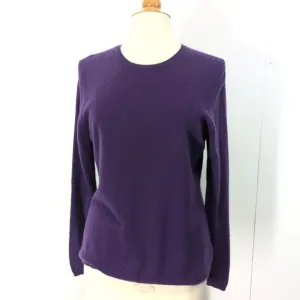 Charter Club 100 % Cashmere Sweater in Dark Purple 2Ply Classic Quiet Luxury