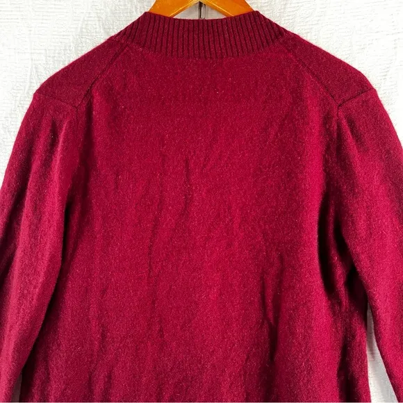 Charter Club Cashmere Luxury Cardigan Open Front Sweater Womens M Red Maroon Top