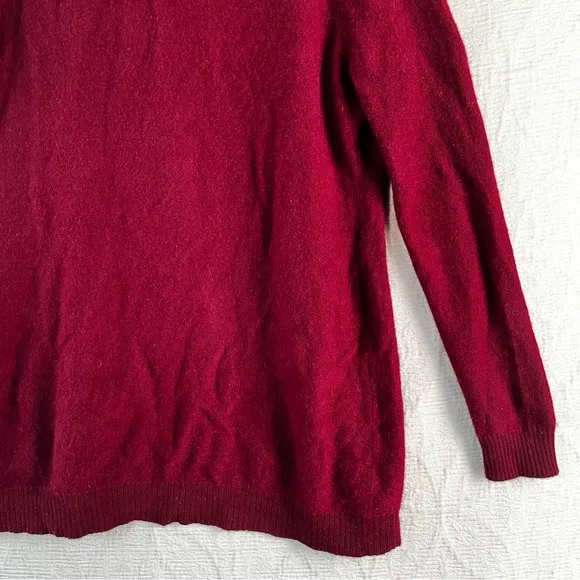 Charter Club Cashmere Luxury Cardigan Open Front Sweater Womens M Red Maroon Top