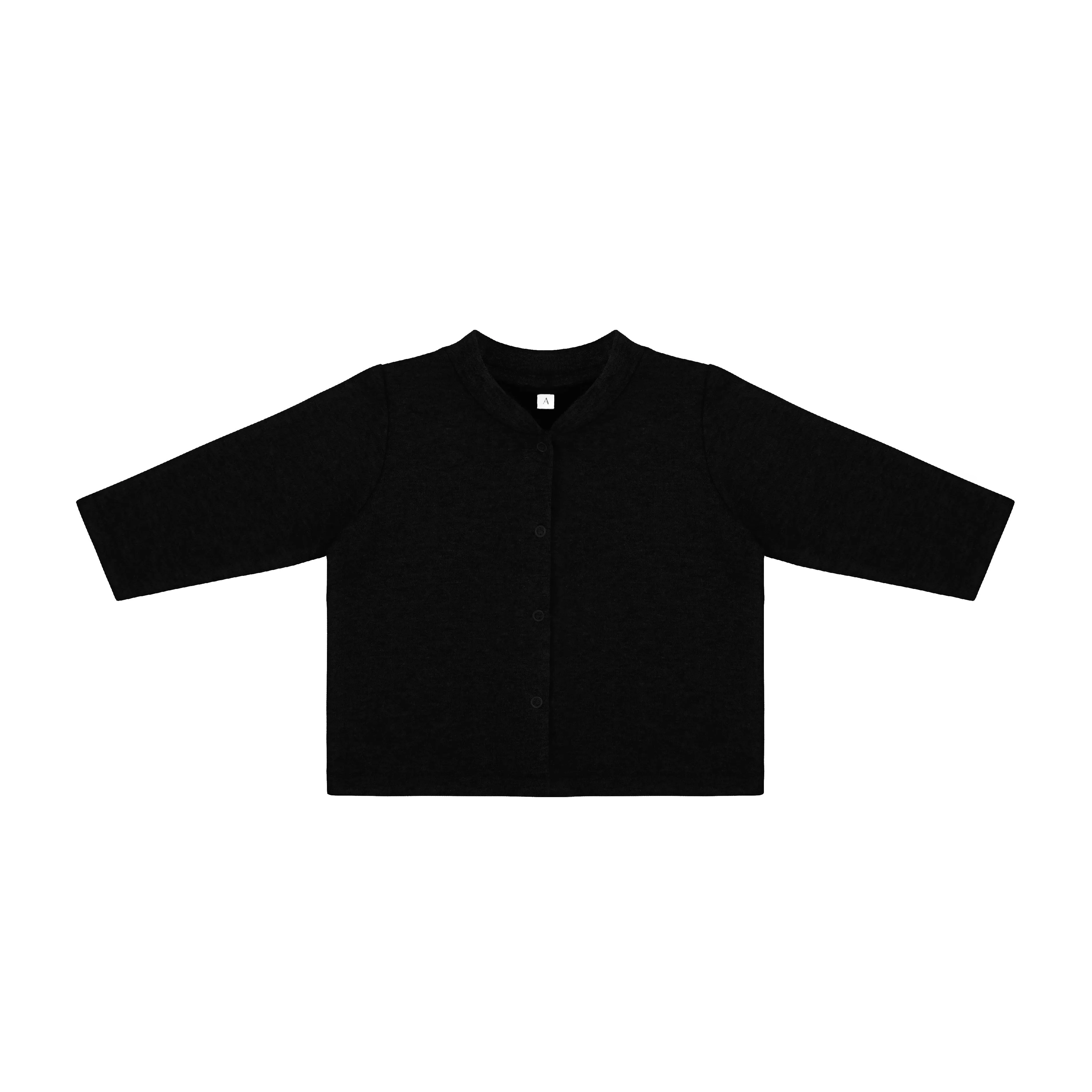Che Organic Cotton Fleece Cardigan (Black)