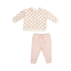 Checkered Pink Jogger Set