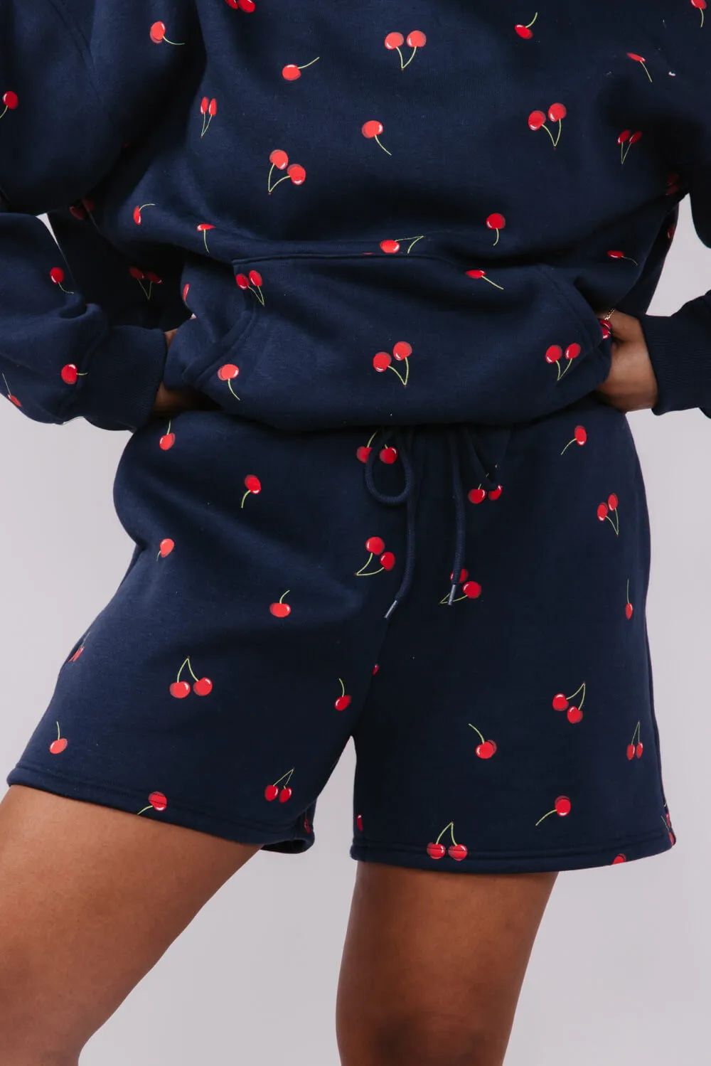 Cherry Sweat Shorts for Women in Navy | PSP1392-NAVY