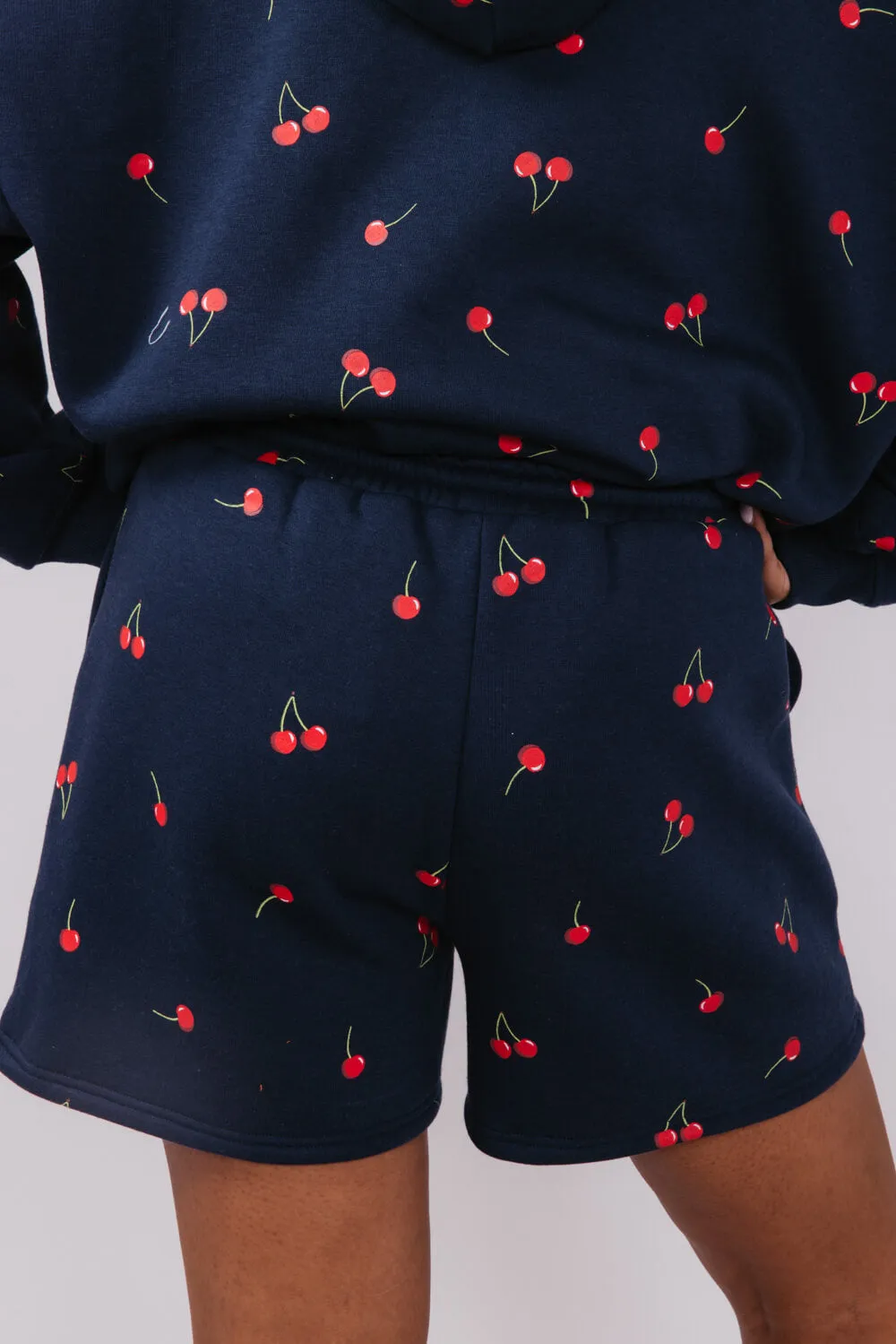 Cherry Sweat Shorts for Women in Navy | PSP1392-NAVY