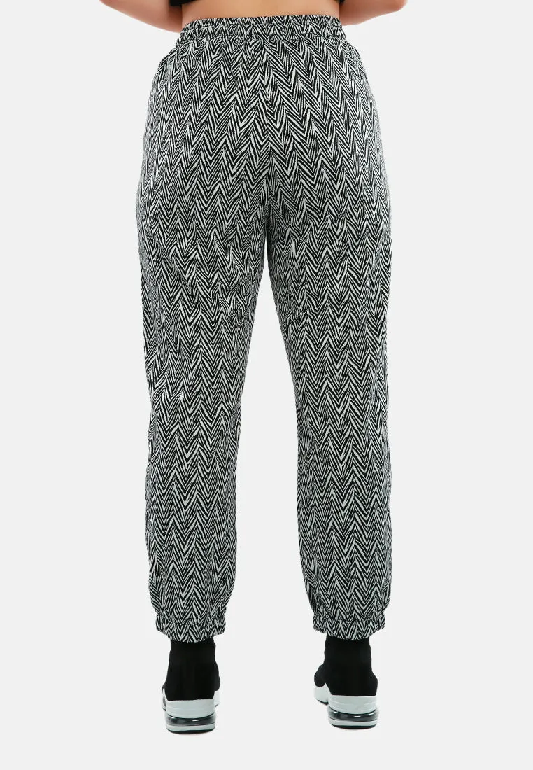 Chevron Patterned Jogger Pants