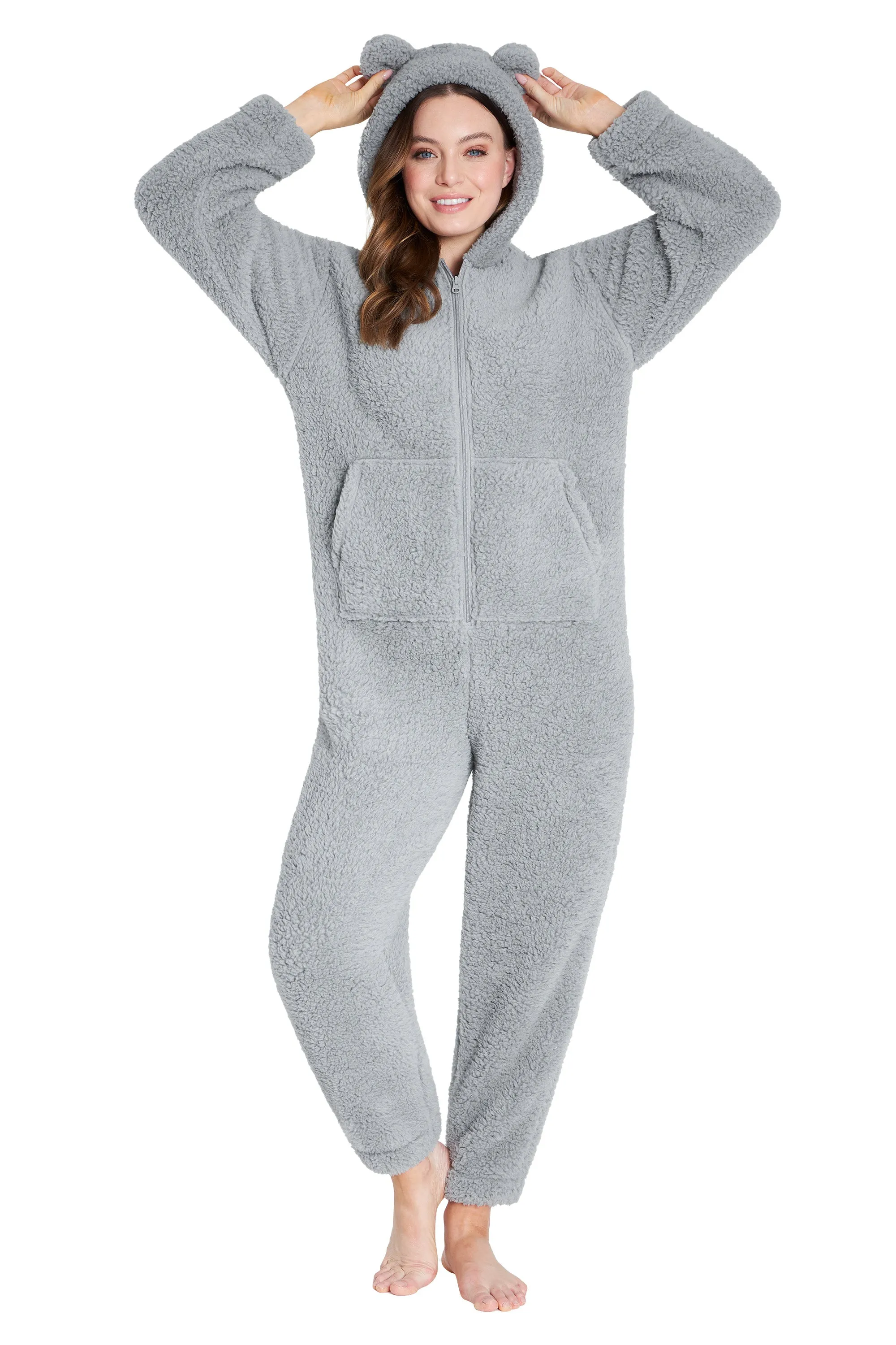 CityComfort Onesies for Women, Teddy Fleece Onesie, Warm Fluffy Loungewear