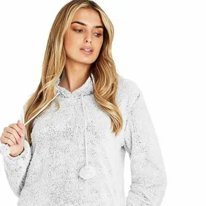 CityComfort Pyjamas Set for Women and Teens Fleece Hooded Long PJs Warm Loungewear Fluffy Nightwear Soft Cosy Sleepwear Gifts for Her