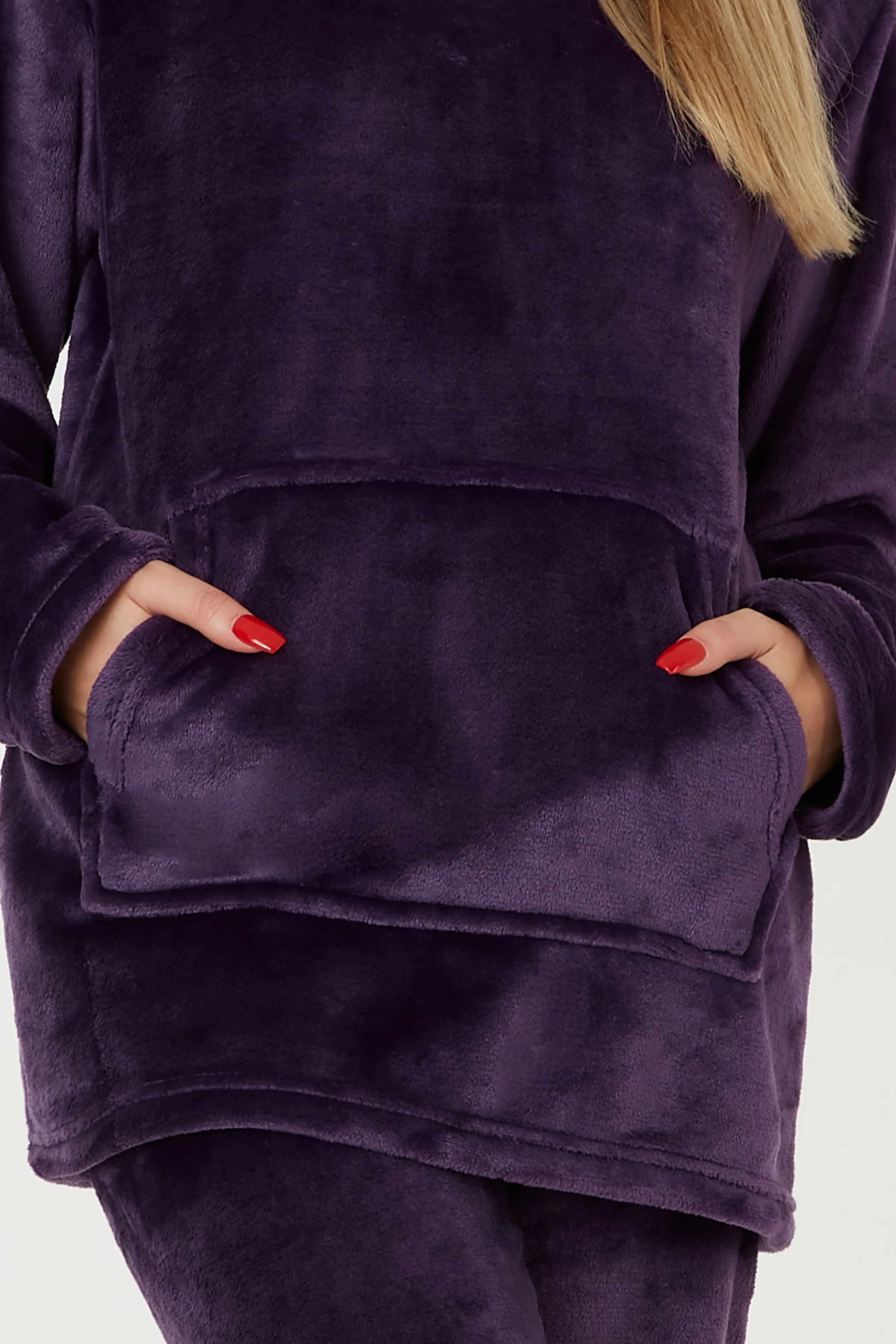 CityComfort Pyjamas Set for Women and Teens Fleece Hooded Long PJs Warm Loungewear Fluffy Nightwear Soft Cosy Sleepwear Gifts for Her