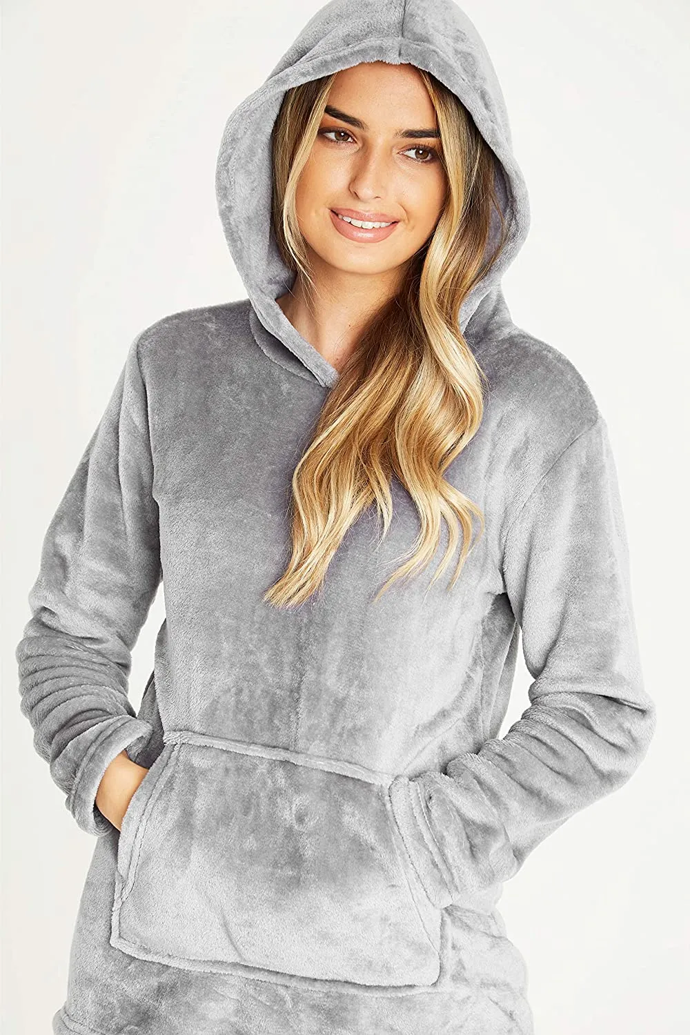 CityComfort Pyjamas Set for Women and Teens Fleece Hooded Long PJs Warm Loungewear Fluffy Nightwear Soft Cosy Sleepwear Gifts for Her