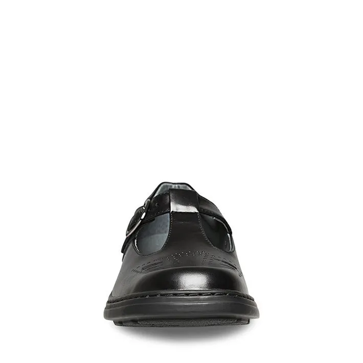 Clarks Ingrid Junior - Black Hi-Shine