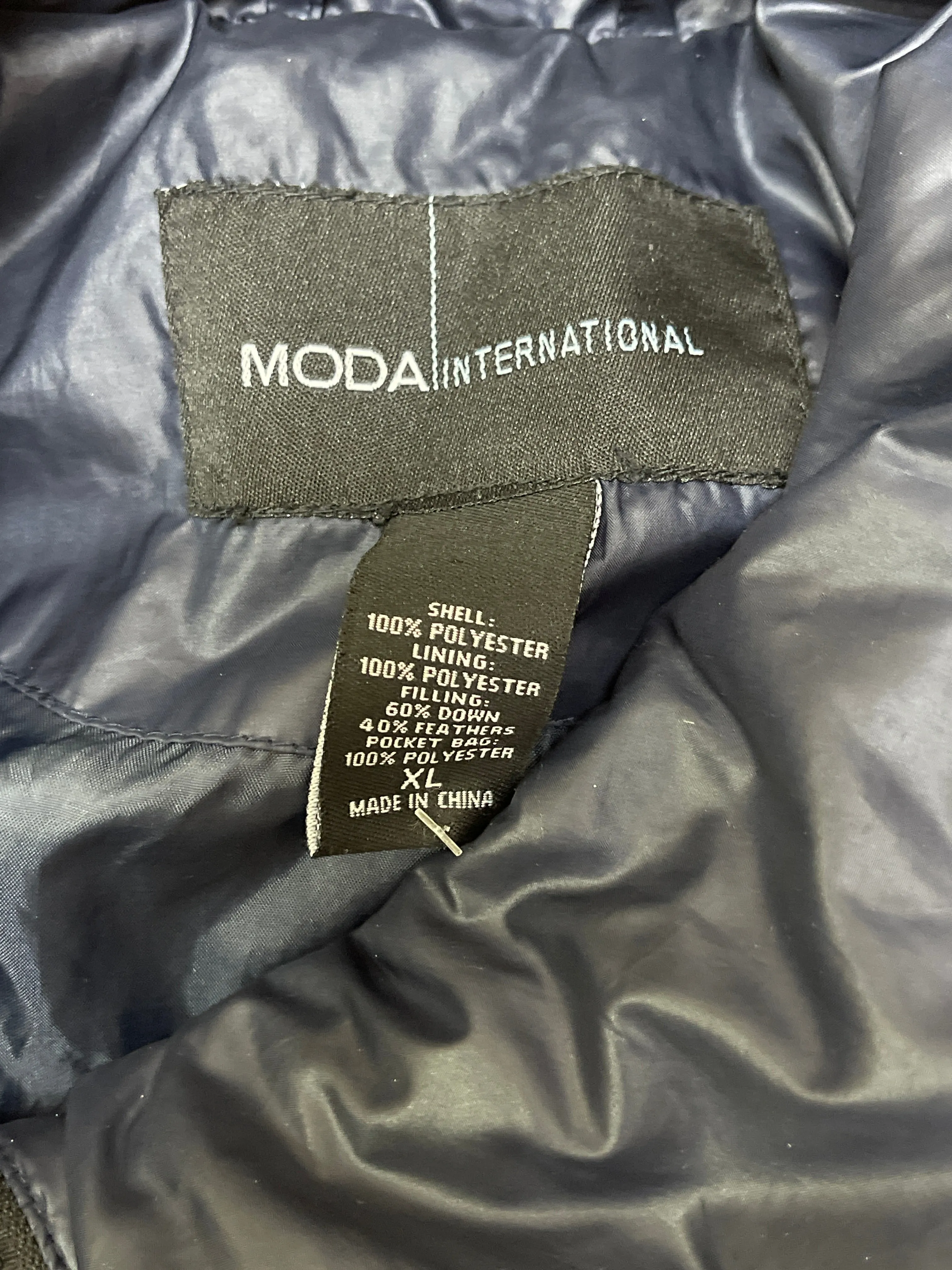 Coat Puffer & Quilted By Moda Intl In Navy, Size: Xl