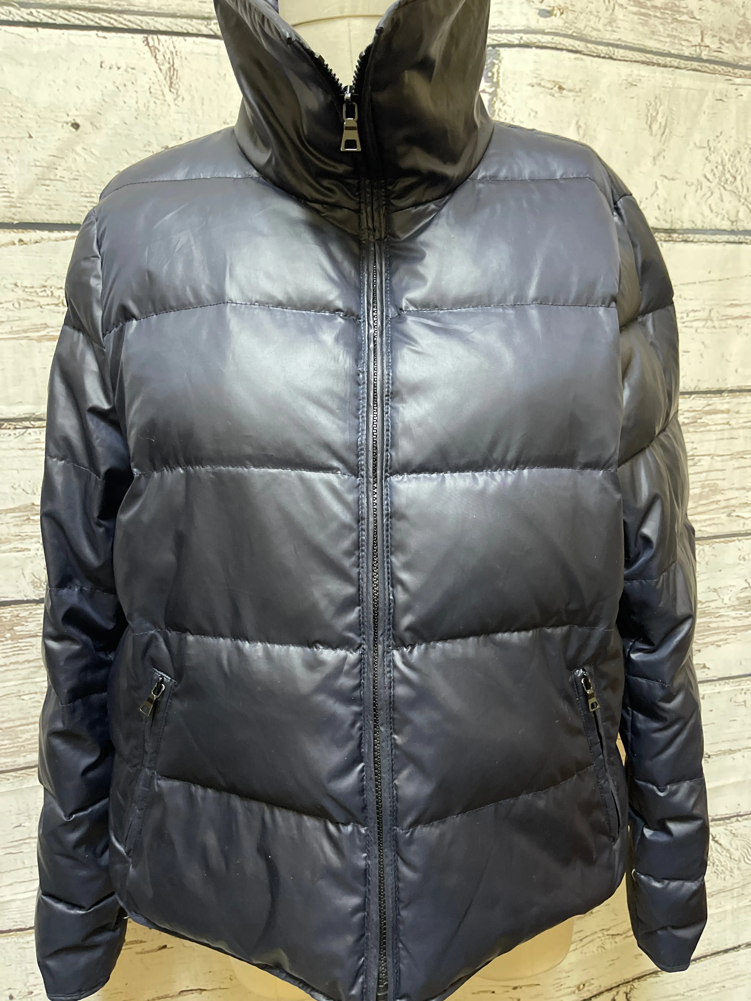Coat Puffer & Quilted By Moda Intl In Navy, Size: Xl