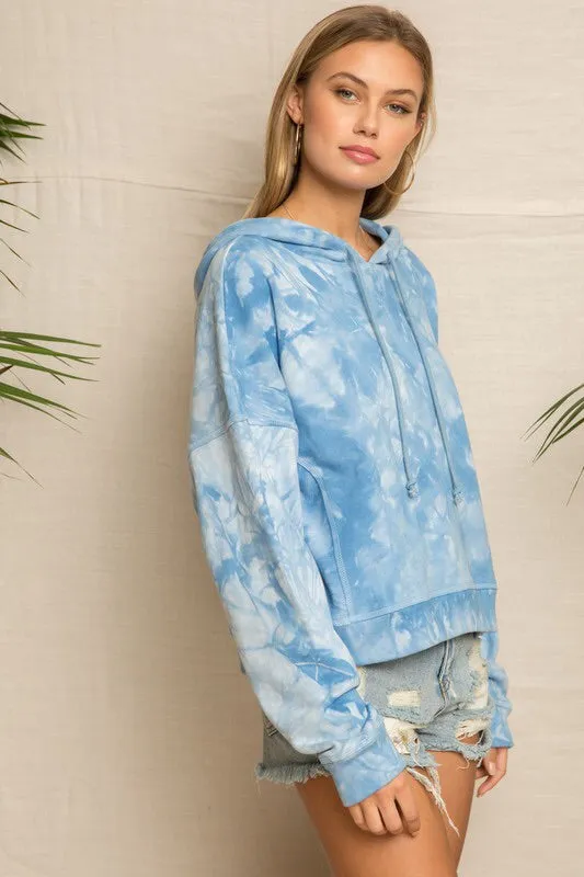 Cobalt Tie Dye French Terry Hoodie
