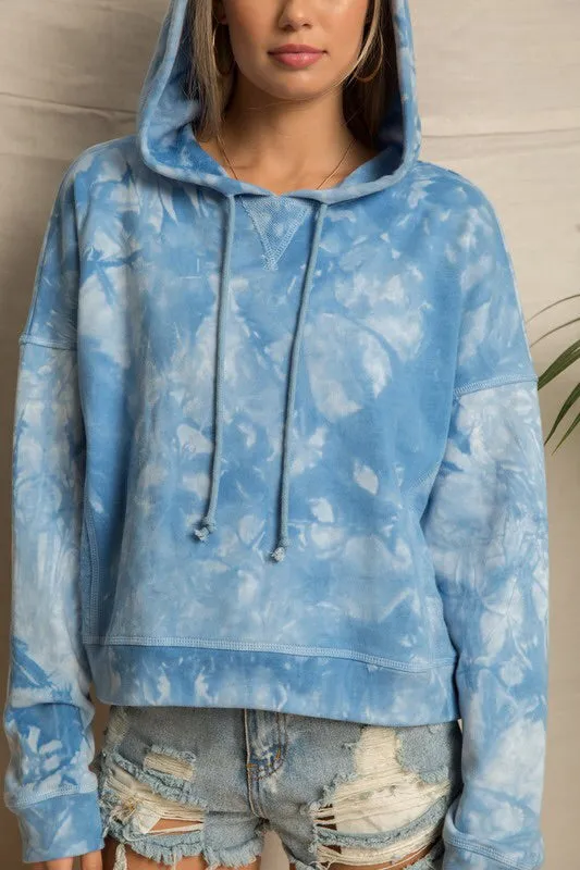 Cobalt Tie Dye French Terry Hoodie