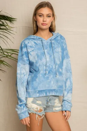 Cobalt Tie Dye French Terry Hoodie
