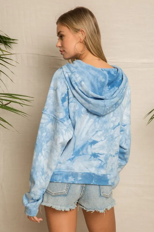 Cobalt Tie Dye French Terry Hoodie