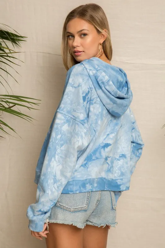 Cobalt Tie Dye French Terry Hoodie